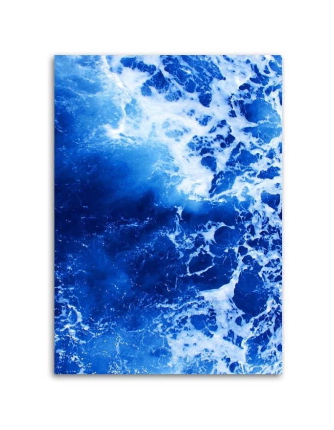 Canvas painting for living room - Blue waves watercolor | FEEBY