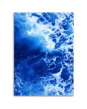 Canvas painting for living room - Blue waves watercolor | FEEBY