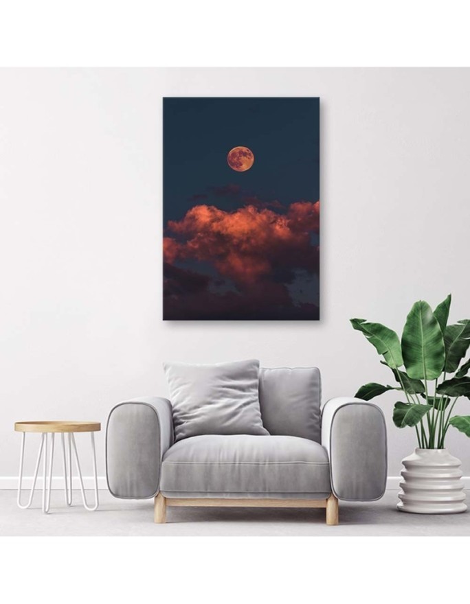 Modern Canvas painting for living room - Pink clouds | FEEBY