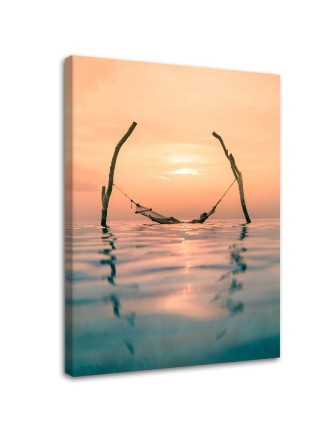 Hammock in the water - Living room Canvas painting | FEEBY