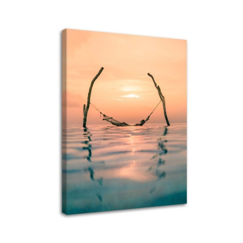 Hammock in the water - Living room Canvas painting | FEEBY
