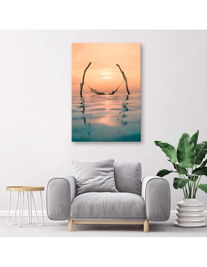 Hammock in the water - Living room Canvas painting | FEEBY