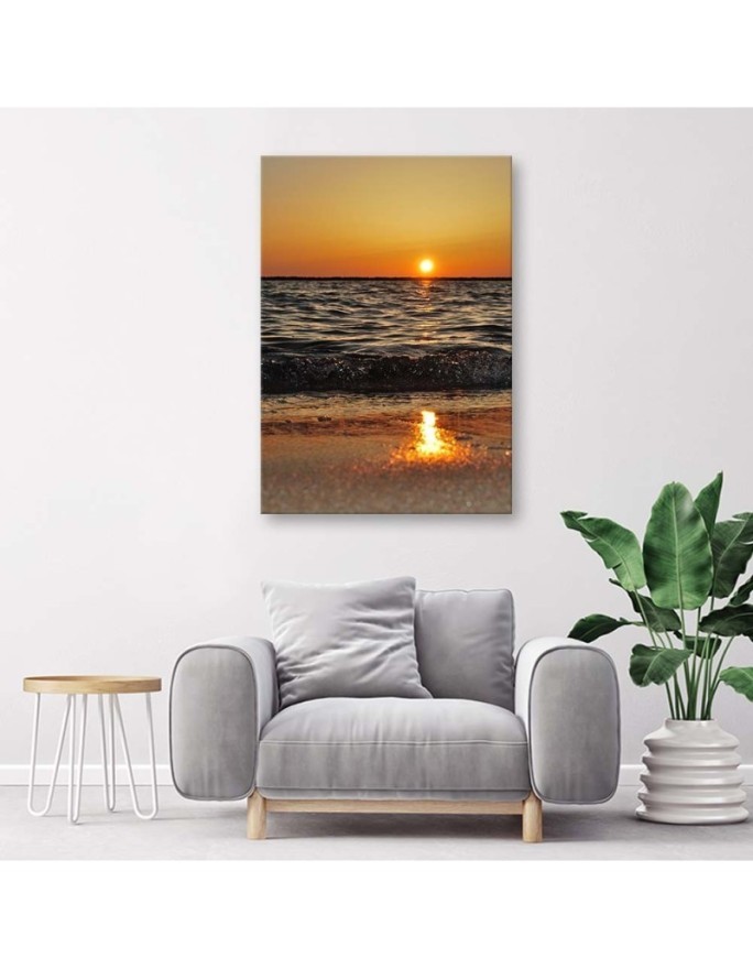 Sea and setting sun - Canvas painting | FEEBY