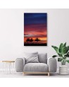 Colourful sky and palm trees - Modern Canvas painting for bedroom | FEEBY