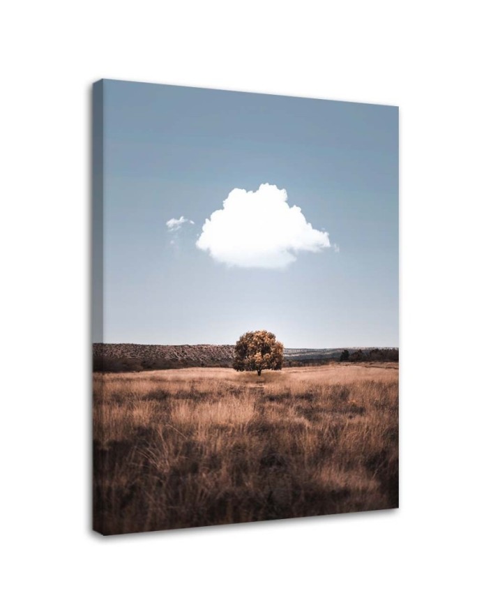 Lone tree and clouds - Canvas painting for living room | FEEBY