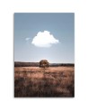 Lone tree and clouds - Canvas painting for living room | FEEBY