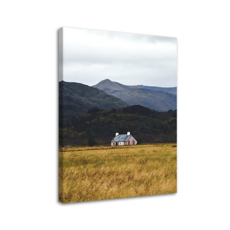 House in the mountains landscape - Canvas print | FEEBY