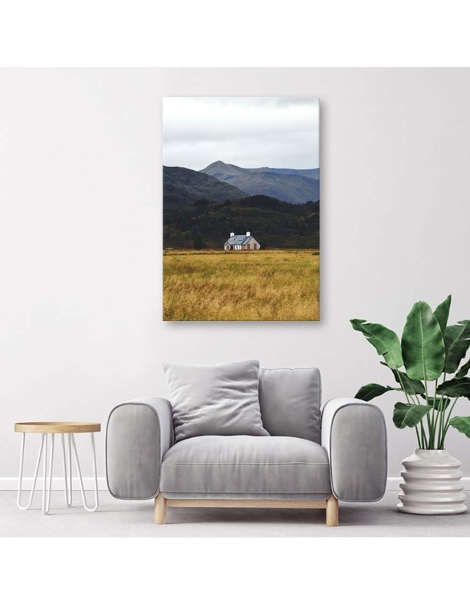 House in the mountains landscape - Canvas print | FEEBY
