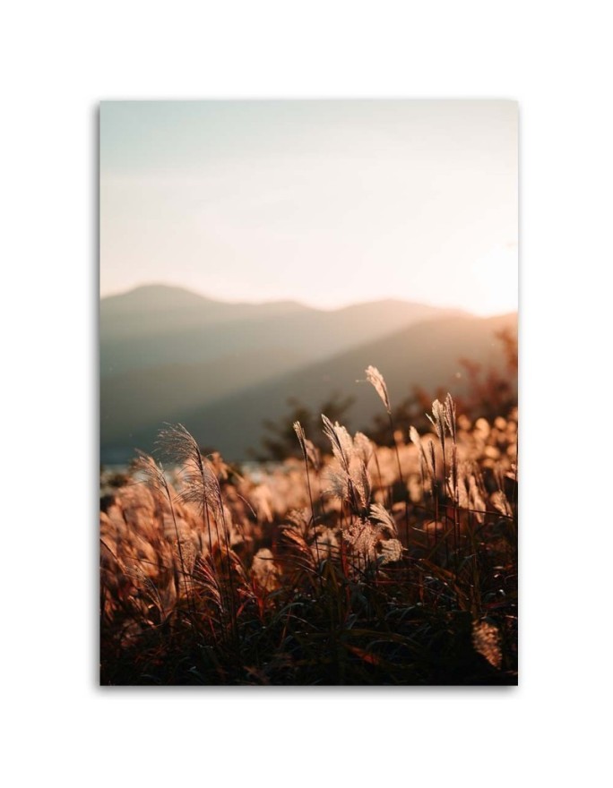 Meadow and mountains - Modern Canvas painting for living room | FEEBY