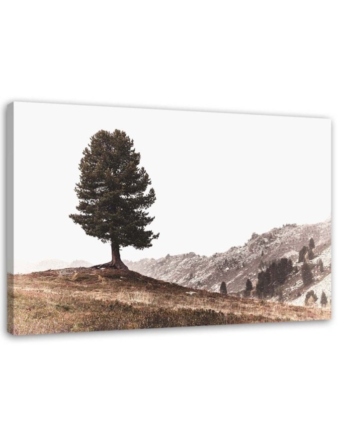 Canvas painting for living room - Tree in the hills landscape | FEEBY