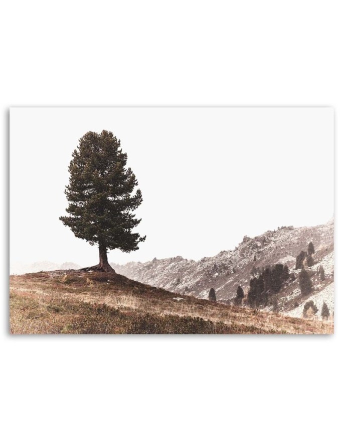 Canvas painting for living room - Tree in the hills landscape | FEEBY