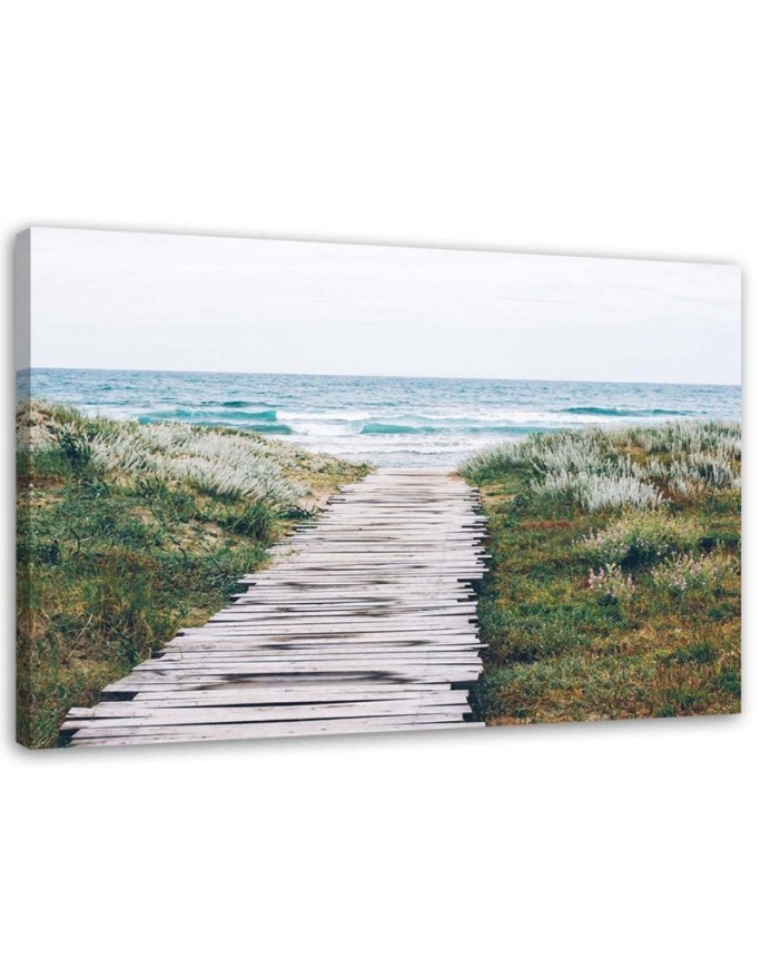 Canvas print Wooden path to...