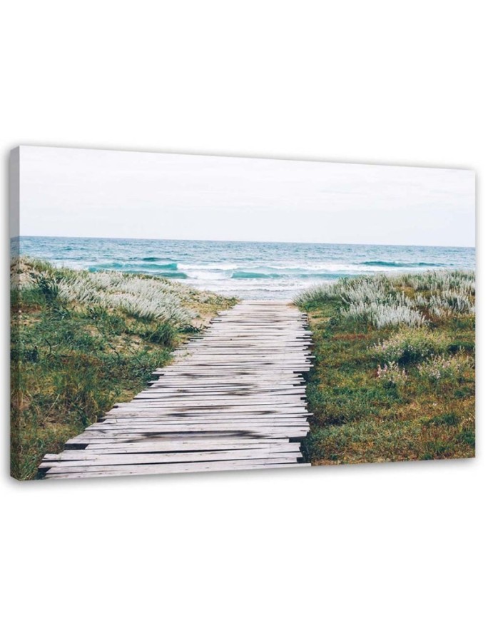 Canvas painting - Wooden path to the sea | FEEBY