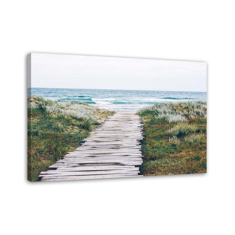 Canvas painting - Wooden path to the sea | FEEBY