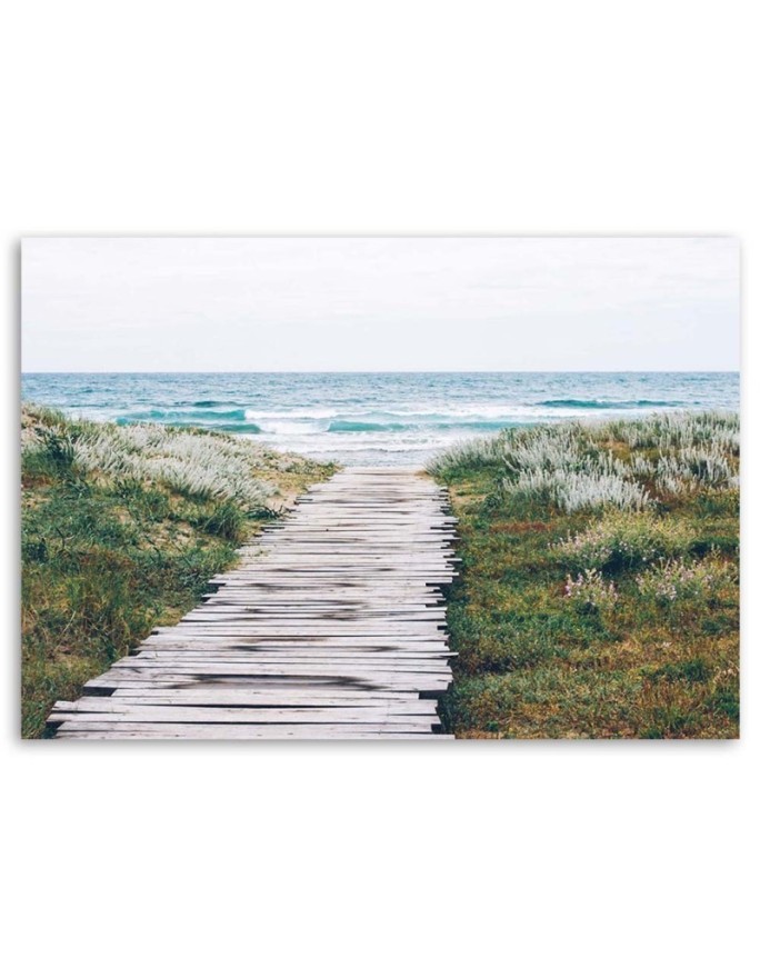 Canvas painting - Wooden path to the sea | FEEBY