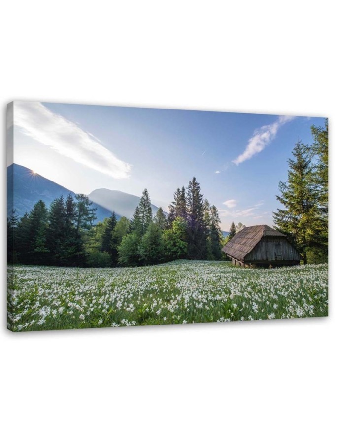 Canvas prints for bedroom modern - Wooden cottage among the trees | FEEBY