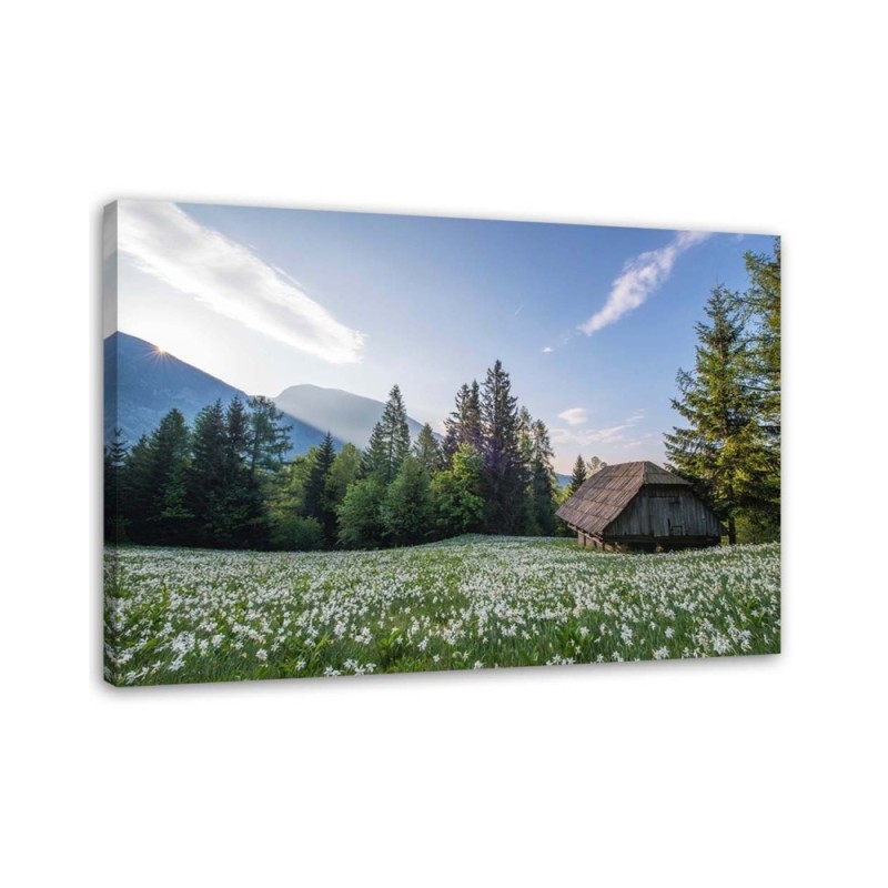 Canvas prints for bedroom modern - Wooden cottage among the trees | FEEBY