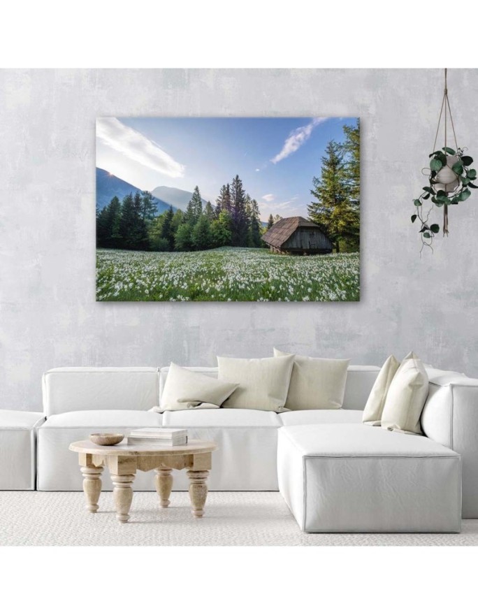Canvas prints for bedroom modern - Wooden cottage among the trees | FEEBY