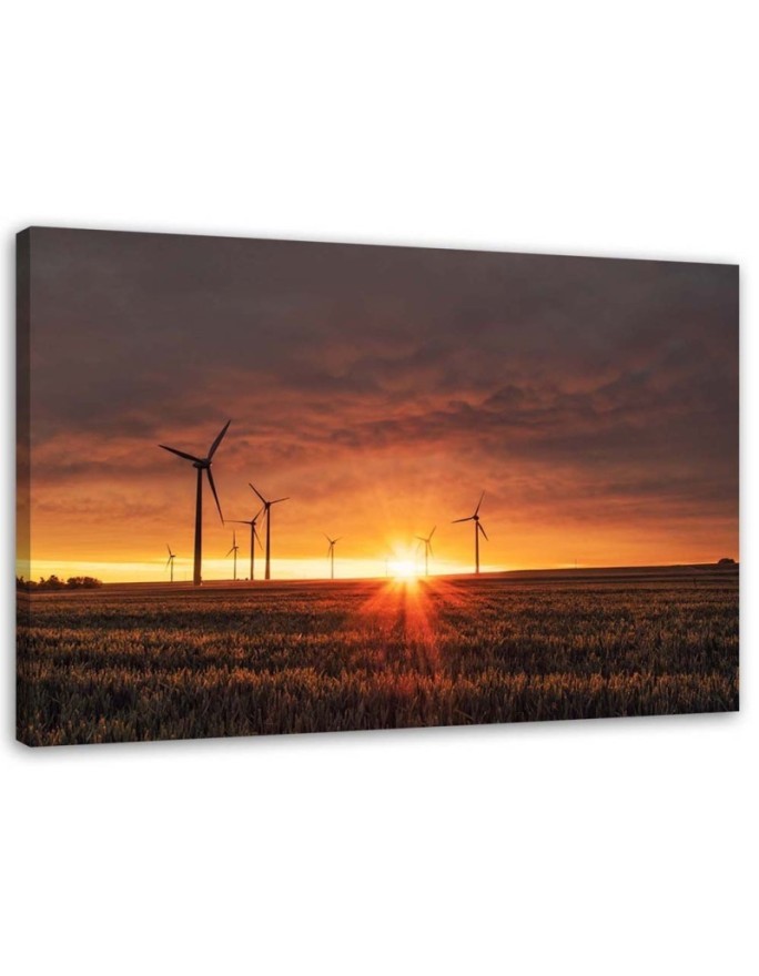 Canvas print - Sunset and windmills | FEEBY