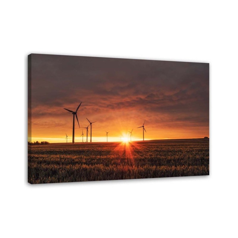 Canvas print - Sunset and windmills | FEEBY