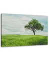 Green tree in a field - Modern Canvas painting for bedroom | FEEBY