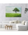 Green tree in a field - Modern Canvas painting for bedroom | FEEBY