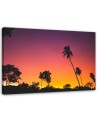 Pink sky and tropical palms - Canvas prints for the living room | FEEBY