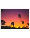 Pink sky and tropical palms - Canvas prints for the living room | FEEBY