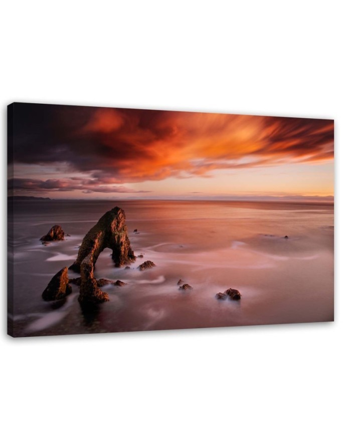 Canvas painting - Orange sky over the sea | FEEBY