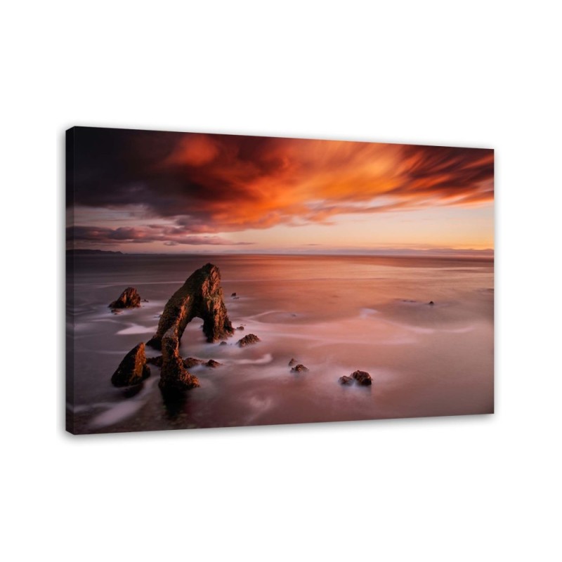 Canvas painting - Orange sky over the sea | FEEBY