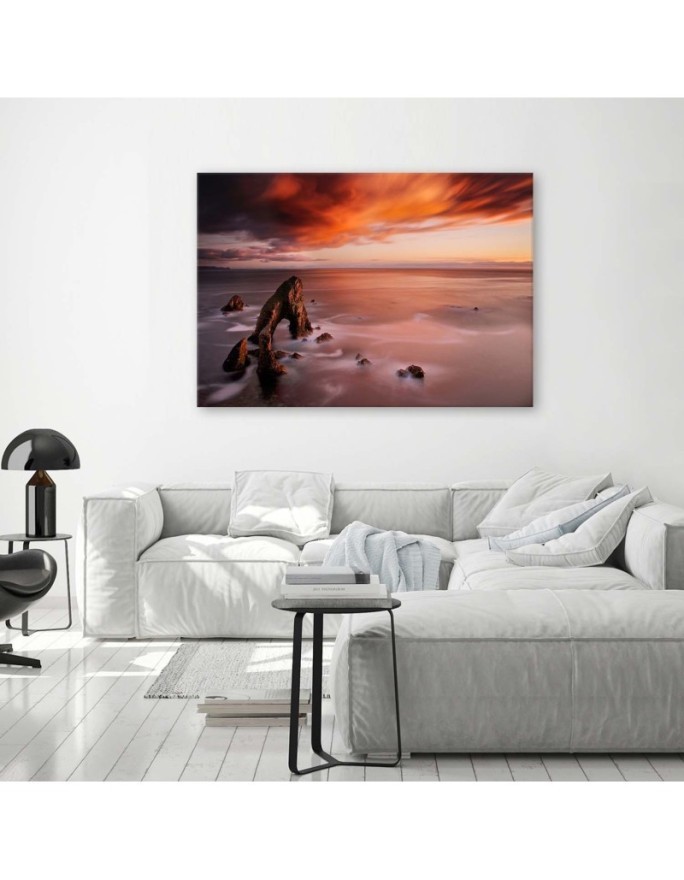 Canvas painting - Orange sky over the sea | FEEBY