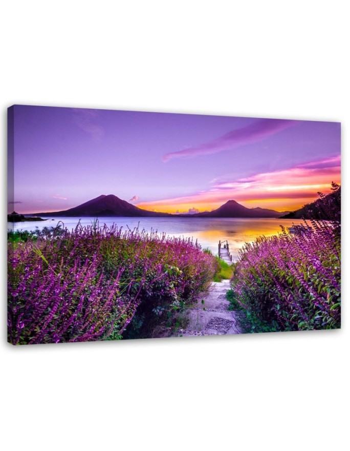 Modern bedroom painting - Purple lavender landscape | FEEBY