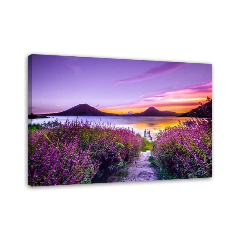 Modern bedroom painting - Purple lavender landscape | FEEBY