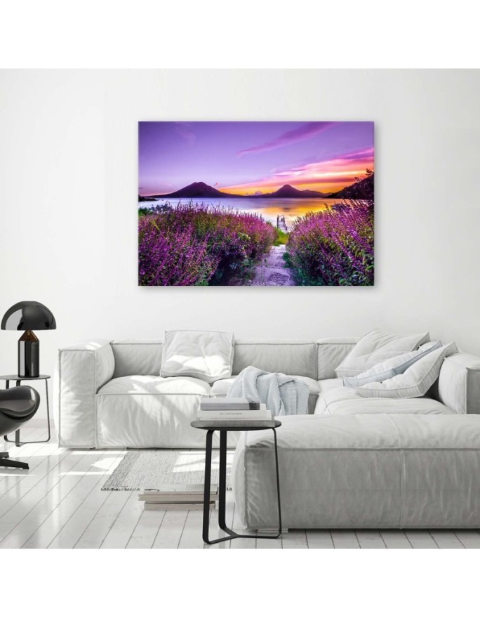Modern bedroom painting - Purple lavender landscape | FEEBY