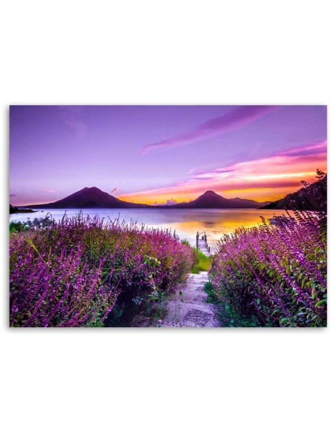 Modern bedroom painting - Purple lavender landscape | FEEBY