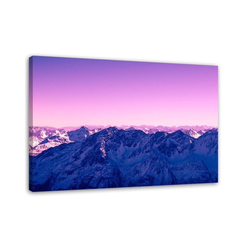 Canvas print modern - Mountain peaks in winter | FEEBY