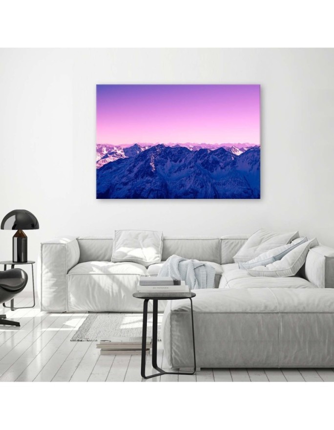 Canvas print modern - Mountain peaks in winter | FEEBY