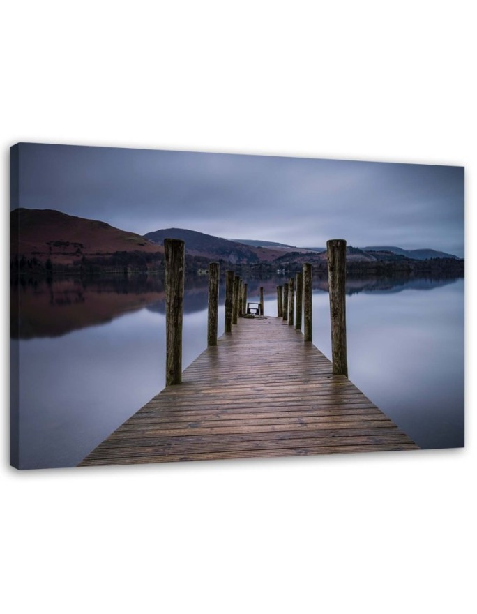 Canvas print - Wooden platform by the lake | FEEBY