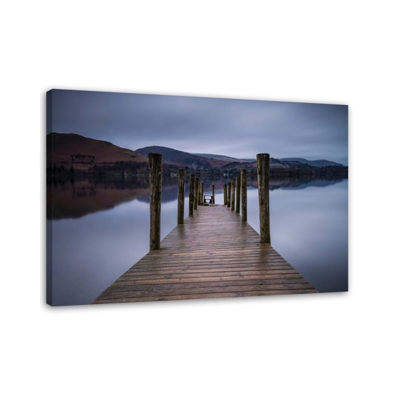 Canvas print - Wooden platform by the lake | FEEBY