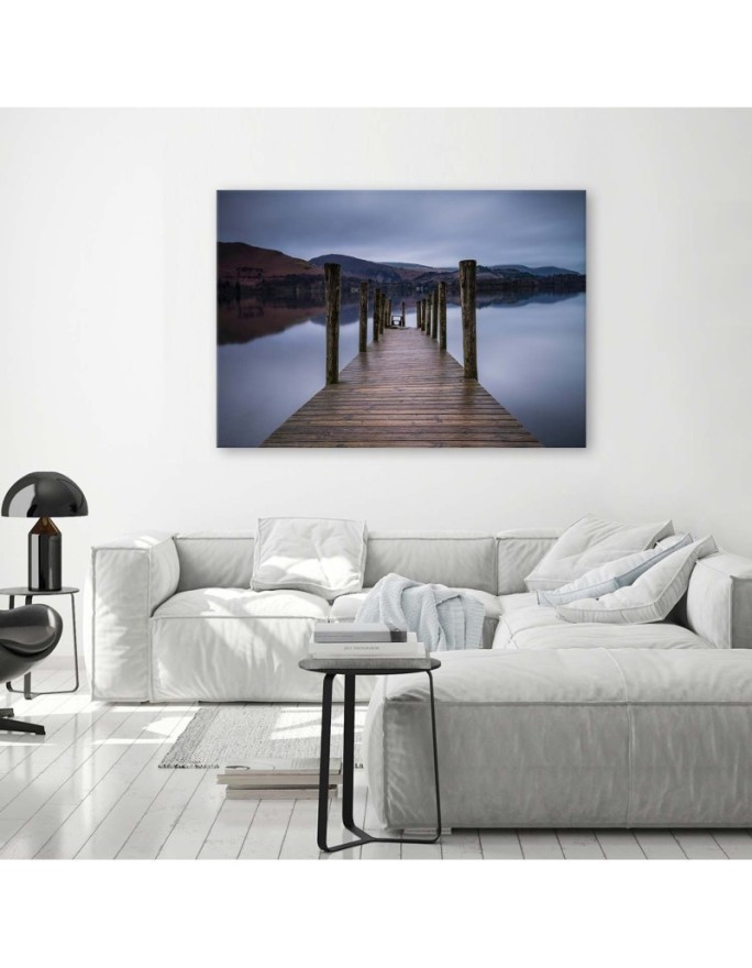 Canvas print - Wooden platform by the lake | FEEBY
