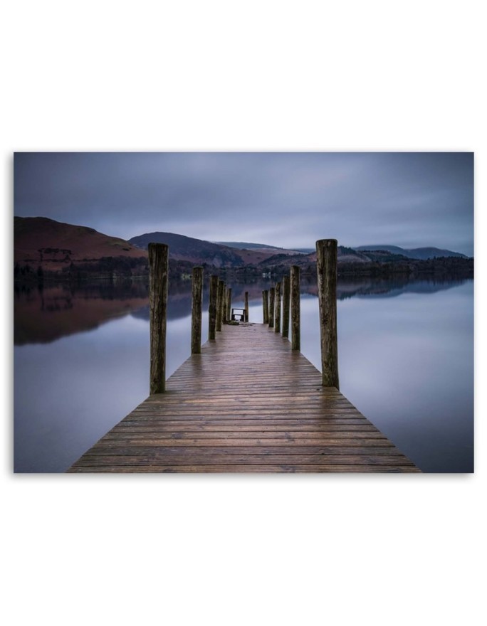 Canvas print - Wooden platform by the lake | FEEBY