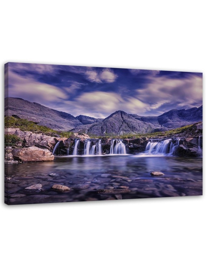 Modern painting for living room - Mysterious waterfall landscape | FEEBY