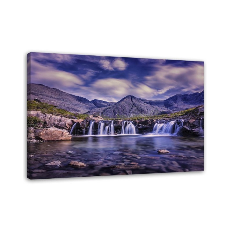 Modern painting for living room - Mysterious waterfall landscape | FEEBY