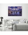 Modern painting for living room - Mysterious waterfall landscape | FEEBY