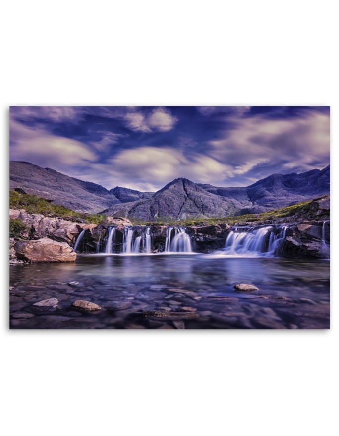 Modern painting for living room - Mysterious waterfall landscape | FEEBY