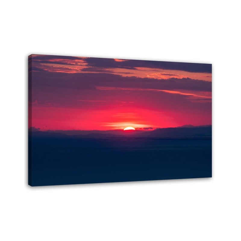 Modern Canvas painting for bedroom - Pink sunset | FEEBY