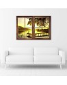 Canvas prints for bedroom - Sunset window over pier | FEEBY