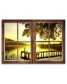 Canvas prints for bedroom - Sunset window over pier | FEEBY