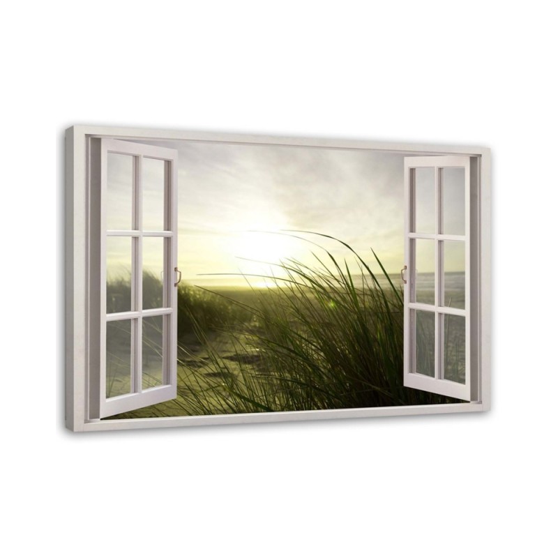 Canvas painting for living room - Window winter over the sea | FEEBY