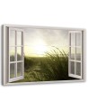 Canvas painting for living room - Window winter over the sea | FEEBY